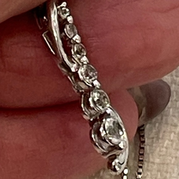 Sterling silver 925 cz pendant classic simple delicate necklace Italy - Picture 9 of 10